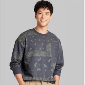 Original Use Men's Fleece Graphic Crewneck Pullover Sweatshirt